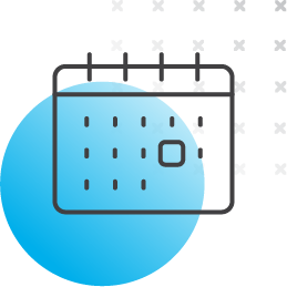 calendar graphic with shape background