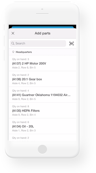 Fiix parts and supplies