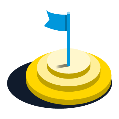 flag on a three tier platform