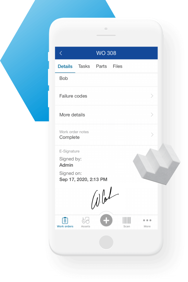 Work Order screen