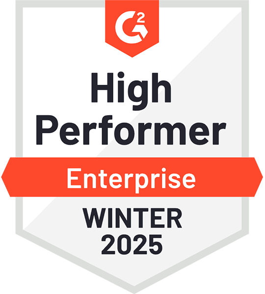G2 Enterprise higher performer winter 2025 badge