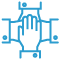 Teamwork hands icon