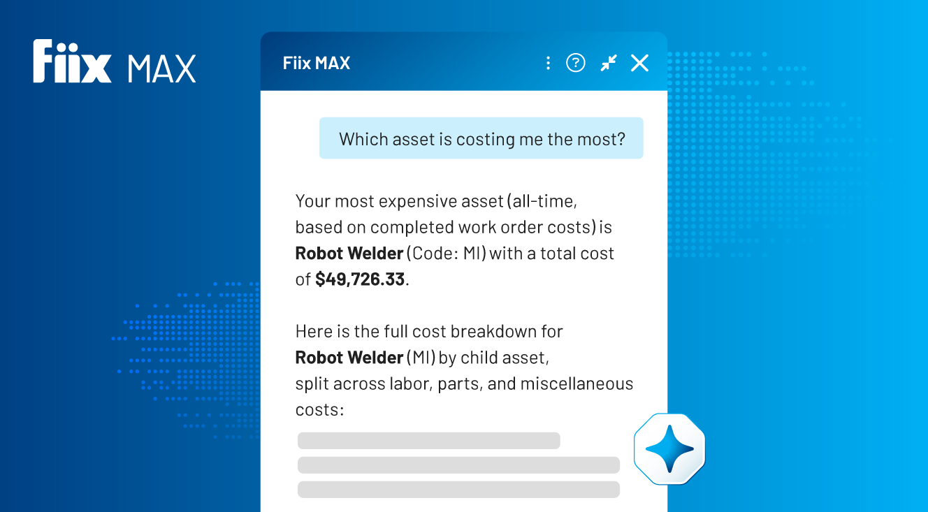 Fiix MAX chat between user and MAX